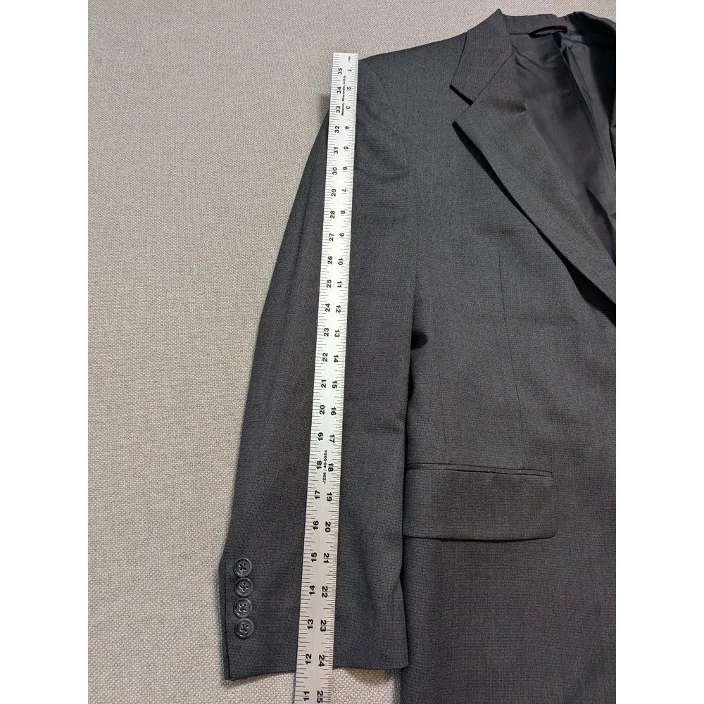 Hart Schaffner Marx Men's Blazer 42R Gray Wool Suit Jacket Union USA Vintage